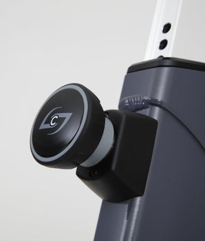 Stages SC2 pop pin height adjustment knob, 3/4 close-up with Stages logo (part 000-7723)