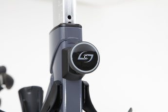 Stages SC2 height knob installed on the bike frame, front view