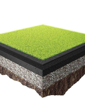 Close-up of REGUPOL abzorb recycled tire rubber turf shock pad