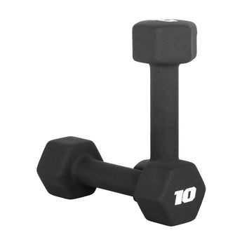 Black neoprene hex dumbbells pair 10 lb – CAP Barbell