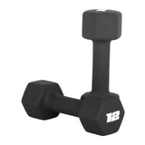 Black neoprene hex dumbbells pair 12 lb – CAP Barbell