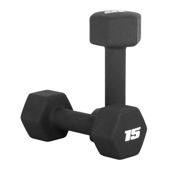 Black neoprene hex dumbbells pair 15 lb – CAP Barbell