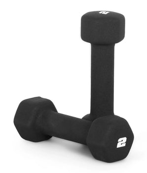 Black neoprene hex dumbbells pair 2 lb – CAP Barbell