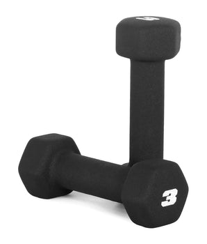 Black neoprene hex dumbbells pair 3 lb – CAP Barbell