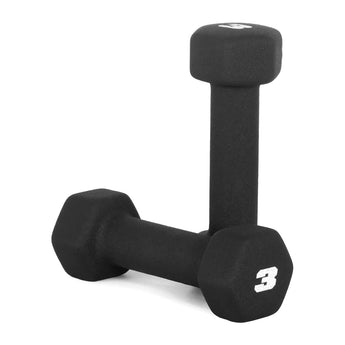 Black neoprene hex dumbbells pair 3 lb – CAP Barbell