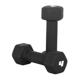 Black neoprene hex dumbbells pair 4 lb – CAP Barbell
