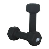 Black neoprene hex dumbbells pair 5 lb – CAP Barbell
