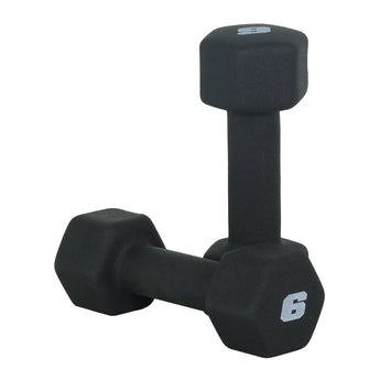Black neoprene hex dumbbells pair 6 lb – CAP Barbell