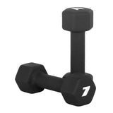 Black neoprene hex dumbbells pair 7 lb – CAP Barbell