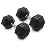 CAP Barbell black rubber hex dumbbell pair, 40 lb, chrome knurled handle