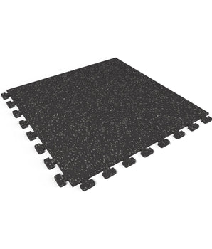 Gray Hound REGUPOL aktivlok 3/8 inch (9 mm) interlocking rubber gym floor tile, 24 x 24 in., with puzzle edges
