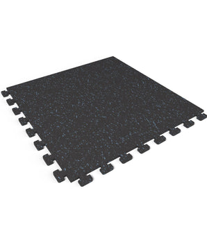 Jayz Blue REGUPOL aktivlok 3/8 inch (9 mm) interlocking rubber gym floor tile, 24 x 24 in., with puzzle edges