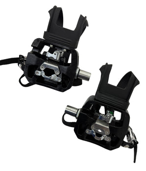 Close-up of Schwinn 740-8690 Morse Taper pedal spindle and toe cage