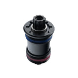 End view of Stages-compatible bottom bracket showing integrated bearing housing