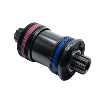 Perspective view of Stages-compatible bottom bracket replacement assembly