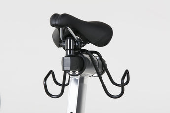 Patented Stages Weight Holder mounted under Stages bike saddle, empty